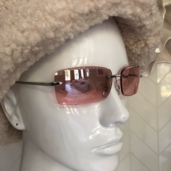 NICOLE BENISTI frameless sunglasses, rose lens with embellishment. BEAUTIFUL! - Picture 2 of 10